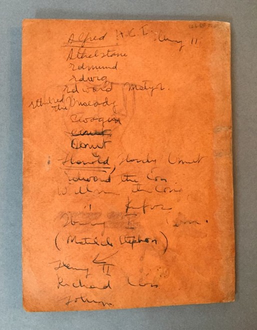 Die hintere Innenseite des Marjli Defter nach der Restaurierung, geglättet und Einträge stabilisiert